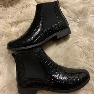croc print ankle boots